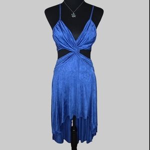 Entry Blue Asymmetrical Cocktail Dress